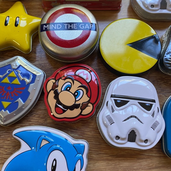 Bulk Lot Candy Lolly Tins Pac Man Mario Star Wars Zelda Wii Sonic the Hedgehog - Picture 2 of 6